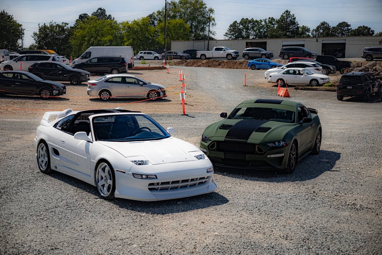 MR2 and Mustang side by side at Prime's Auto Service
