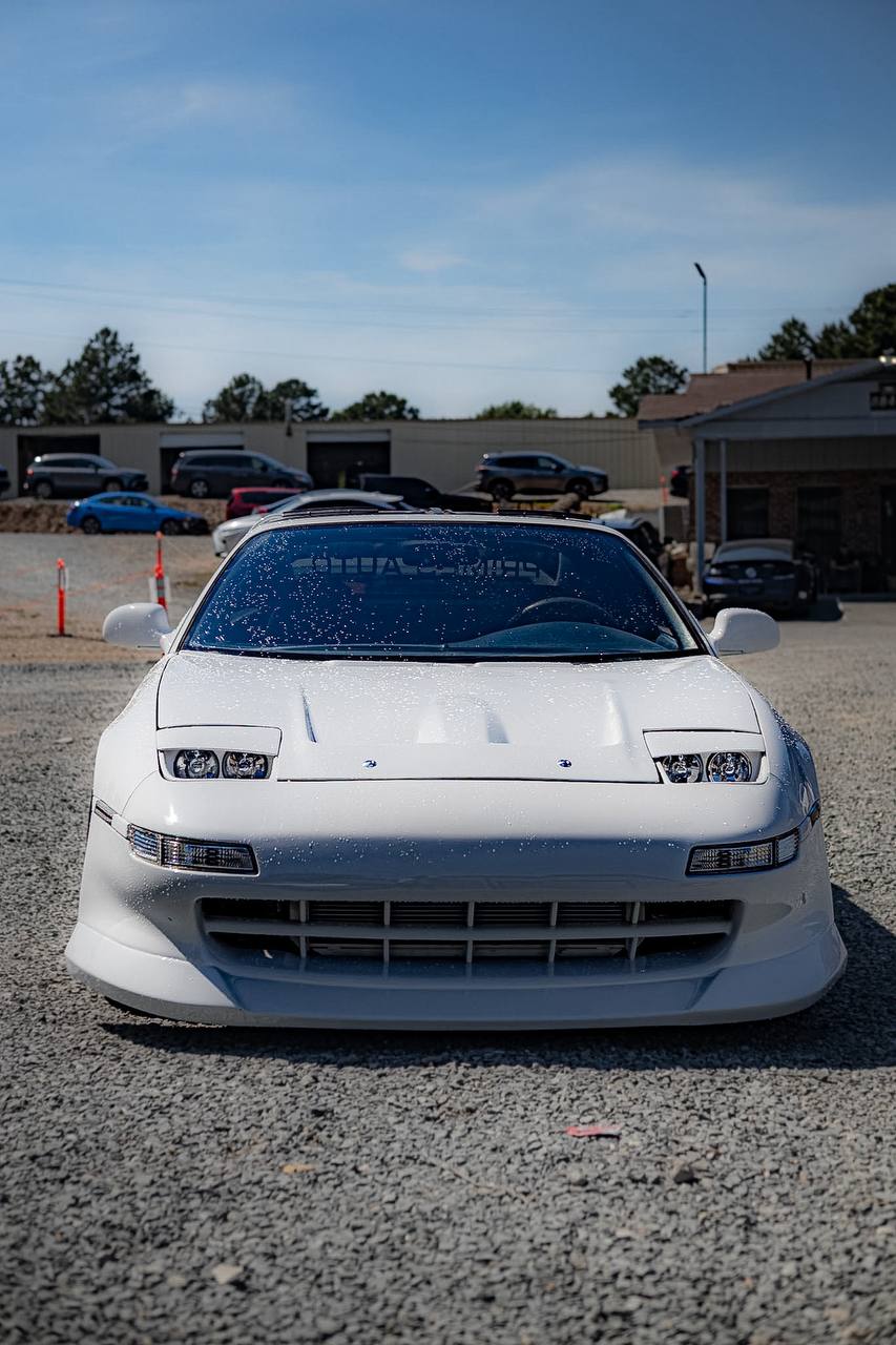 White widebody MR2 front view