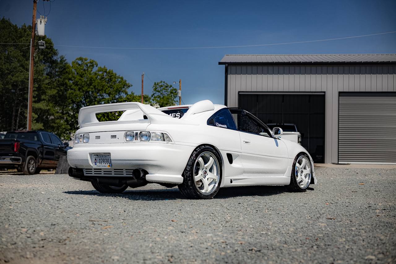 White widebody MR2 rear angle
