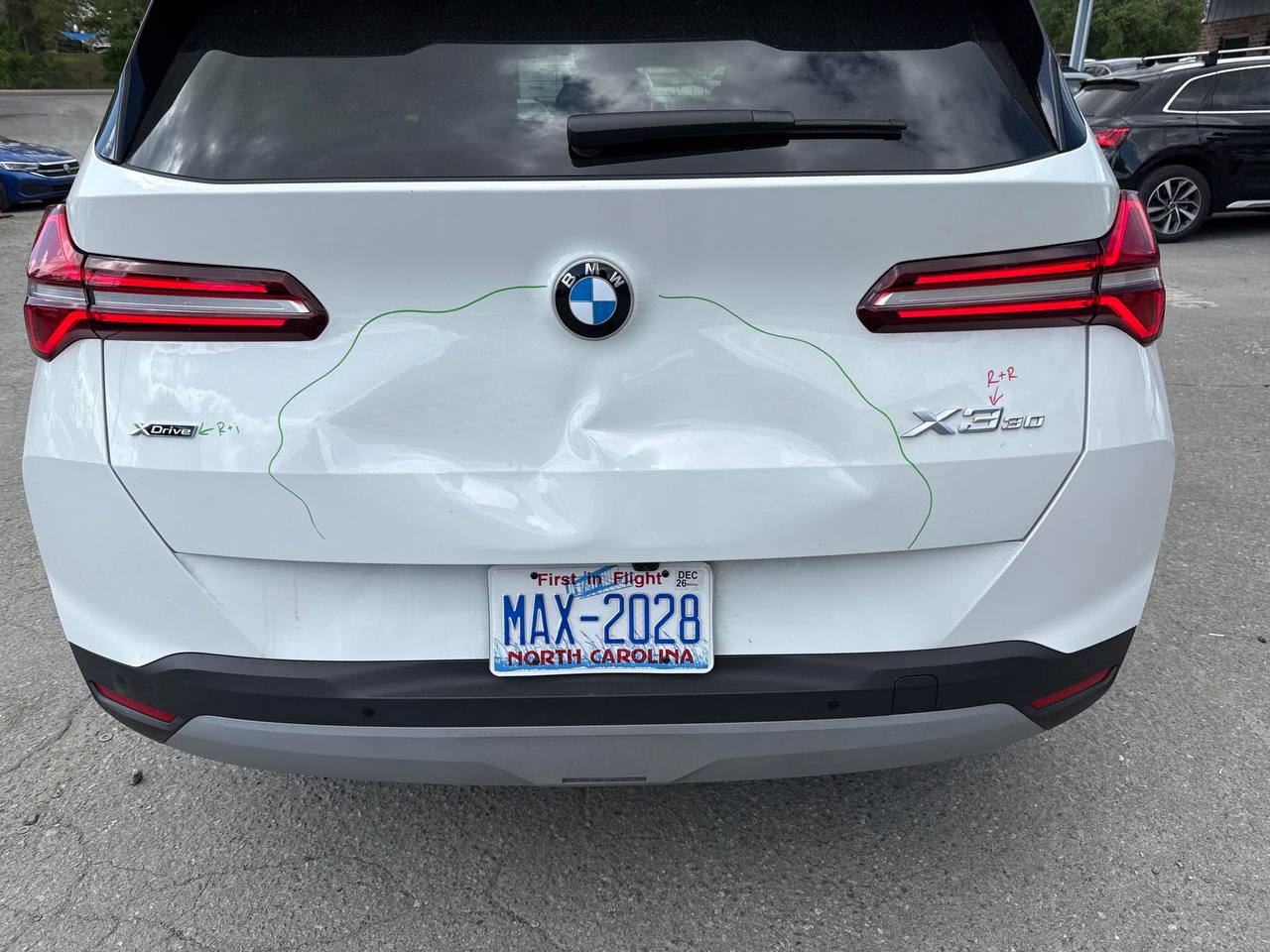 BMW X3 collision damage before repair